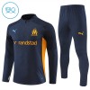 Olympique de Marseille Trenings Collegegenser 2024-25 Kvart-Zip Navy - Barn